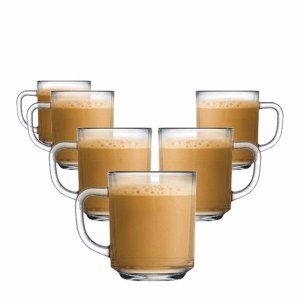Jogo Canecas Xicará Cafe Vidro 254ml 6 Pcs