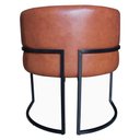 Ver imagem 3 de Kit 2 Poltronas Decorativa Sala de Estar Luana Base Preta Pu Caramelo - Montanaris Decor Md Montanar