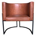Ver imagem 2 de Kit 2 Poltronas Decorativa Sala de Estar Luana Base Preta Pu Caramelo - Montanaris Decor Md Montanar