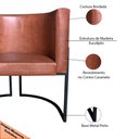 Ver imagem 5 de Kit 2 Poltronas Decorativa Sala de Estar Luana Base Preta Pu Caramelo - Montanaris Decor Md Montanar