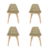 Kit com 4 Cadeira Charles Eames Solid Wood 131pp Nude - 1