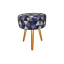 Ver imagem 5 de Kit Namoradeira + 2 Poltronas Decorativa Nina + Puff Redondo Suede Triângulo Roxo Pés Madeira Ms Dec