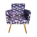 Ver imagem 3 de Kit Namoradeira + 2 Poltronas Decorativa Nina + Puff Redondo Suede Triângulo Roxo Pés Madeira Ms Dec