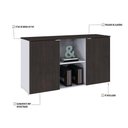Ver imagem 3 de Armário Baixo com 02 Portas e Nicho 75x135x42cm Wlab135 com Terracota