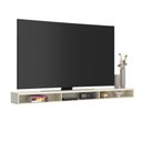 Ver imagem 4 de Rack Suspenso 3 Nichos 200 Cm Tv até 80 Polegadas Design Moderno e Funcional P/ Sala e Quarto