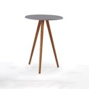 Ver imagem 1 de Mesa de Apoio Grande Tripé Pé Palito Hannover - Cinza/imbuia Glazer