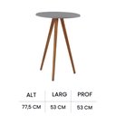 Ver imagem 3 de Mesa de Apoio Grande Tripé Pé Palito Hannover - Cinza/imbuia Glazer