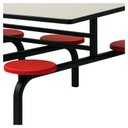 Ver mais imagens de Mesa para Refeitório Fixa 10 Lugares MDP Branco de 25 mm - Assento Vermelho - 50106