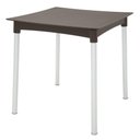 Ver imagem 2 de Mesa Tramontina Laura Rattan em Polipropileno Marrom com Pernas de Alumínio Anodizado