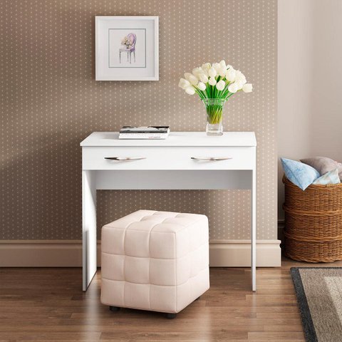 Mesa Pequena para Home Office 90x77cm MDP Branco 0702 Prime