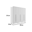 Ver imagem 3 de Guarda Roupa Casal 6 Portas e 3 Gavetas Ágata Nature/off White - Acp