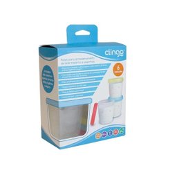 6 Potes Para Armazenamento De Leite Materno e Papinhas Clingo - 2