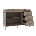Ver imagem 6 de Balcão Modulado para Cozinha com Tampo Fidelitá Paris 120cm 2 Portas 3 Gavetas