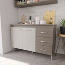 Ver imagem 1 de Balcão Modulado para Cozinha com Tampo Fidelitá Paris 120cm 2 Portas 3 Gavetas