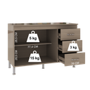 Ver imagem 5 de Balcão Modulado para Cozinha com Tampo Fidelitá Paris 120cm 2 Portas 3 Gavetas