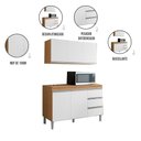 Ver imagem 4 de Conjunto Cozinha Compacta Moderna Balcão Pia sem Tampo 120cm e Armário Aéreo Ajl Móveis