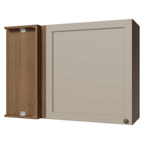 Armário Aéreo de Canto 1 Porta Rustic/crema Vik Madesa