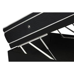 Cama Box Com Baú Casal Preto + Colchão De Molas Ensacadas - Ortobom Elegant SuperPocket 138x188x70cm - 5