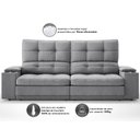 Ver imagem 6 de Sofá com Porta Copos e Carregador Usb Eureka 2,00m Assento Retrátil e Reclinável Velosuede -