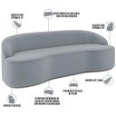 Ver imagem 4 de Sofá 3 Lugares Curvo Sala de Estar Living Lótus D02 Veludo Cinza 180 cm C-317 - Lyam Decor