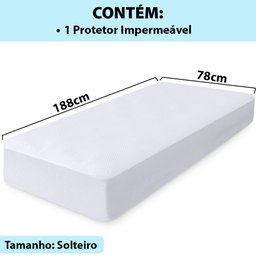 Capa Protetora de Colchão Solteiro Impermeável 100 Silencioso de Malha Premium 78X188X36cm BF Colchõ - 5