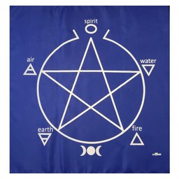 Toalha Pentagrama Para Altar, Taro E Jogos 70x70 Cm Azul - 1