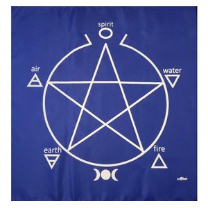 Toalha Pentagrama Para Altar, Taro E Jogos 70x70 Cm Azul