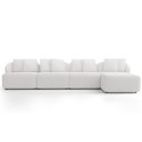 Ver imagem 3 de Sofá 5 Lugares com Chaise Direito Sala Living 328cm Arlo F04 Bouclê Branco - Lyam Decor