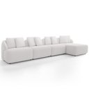 Ver imagem 1 de Sofá 5 Lugares com Chaise Direito Sala Living 328cm Arlo F04 Bouclê Branco - Lyam Decor