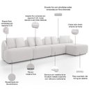 Ver imagem 4 de Sofá 5 Lugares com Chaise Direito Sala Living 328cm Arlo F04 Bouclê Branco - Lyam Decor