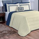 Ver imagem 5 de Kit Cobre Leito Casal Queen Tunes 07 Peças Microfibra Dupla Face Matelado - Marinho com Palha