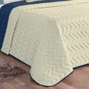 Ver imagem 4 de Kit Cobre Leito Casal Queen Tunes 07 Peças Microfibra Dupla Face Matelado - Marinho com Palha