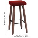 Ver imagem 3 de Kit 4 Banquetas Altas Quadradas Pés Madeira Paris:vermelho