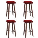 Ver imagem 1 de Kit 4 Banquetas Altas Quadradas Pés Madeira Paris:vermelho
