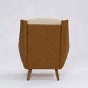 Ver imagem 4 de Poltrona Decorativa Mildred D07 Pés Madeira Corano Terracota e Linho Marfim - D’Rossi