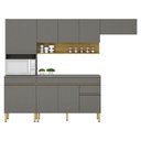Ver imagem 1 de Cozinha Modulada Line Composição 4 Gris Freijó - Kits Paraná