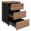 Ver imagem 3 de Gaveteiro 3 Gavetas Nogal/preto - Artany Móveis