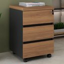 Ver imagem 2 de Gaveteiro 3 Gavetas Nogal/preto - Artany Móveis