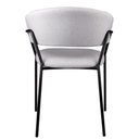 Ver imagem 3 de Cadeira com Braços Mara Rivatti Estofada em Linho Cinza Base em Aço Pintada a Pó