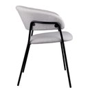 Ver imagem 2 de Cadeira com Braços Mara Rivatti Estofada em Linho Cinza Base em Aço Pintada a Pó