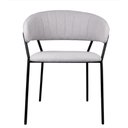 Ver imagem 4 de Cadeira com Braços Mara Rivatti Estofada em Linho Cinza Base em Aço Pintada a Pó