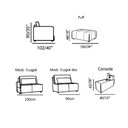 Ver imagem 3 de Sofá Yale 2 Lugares + Puff e Console com Luminária Couro Pérola 300cm - 69945