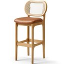 Ver imagem 6 de Kit 05 Banquetas Altas para Cozinha Bancada Sala Tela Betta Fixa L02 Couríssimo Whisky - Lyam