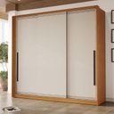 Ver imagem 1 de Guarda Roupa Casal 220cm com 3 Portas de Correr e 4 Gavetas 240837 Valência Politorno Móveis