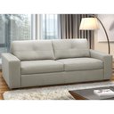 Ver imagem 2 de Sofá 3 Lugares para Sala de Estar Living 235cm Vienne L06 Couro Cinza Claro - Lyam Decor