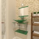 Ver imagem 1 de COMBO 2 EM 1 GABINETE DE VIDRO BIELORRÚSSIA 45CM AC + TORNEIRA IBIZA - VERDE EK