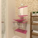 Ver imagem 1 de COMBO 2 EM 1 GABINETE DE VIDRO BIELORRÚSSIA 45CM AC + TORNEIRA IBIZA - ROSA EK