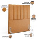Ver imagem 3 de Cabeceira Cama Box Solteiro 100 cm Dália W01 Couríssimo Whisky - Lyam Decor