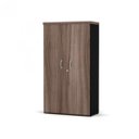 Ver imagem 1 de Armário Alto PE40 Pandin 80 cm (largura) em MDP Cor Walnut e Preto com Duas Portas
