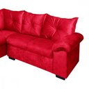 Ver imagem 3 de Sofá de Canto 5 Lugares Cannes Veludo Vermelho Mamflex Vermelho